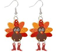 Thanksgiving Turkey Earrings for Women - Cute Turkey Style Studs Fall Earring Jewelry, Thanksgiving Accessory Holiday Gifts for Women