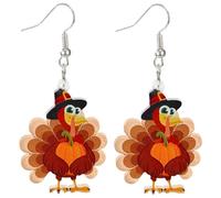 Thanksgiving Turkey Earrings for Women, Turkey Style Studs Fall Earring Jewelry,Great Thanksgiving Accessory Holiday Gifts for Women