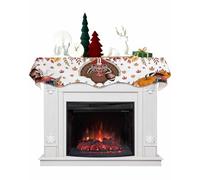 Thanksgiving Turkey Fireplace Scarf Mantel Cover Decor, Fall Leaves Autumn Pumpkin Country Rustic Fall Party Christmas Thanksgiving Shelf Top Runner Decorations for Home Living Room Holiday, 60"Wx17"L