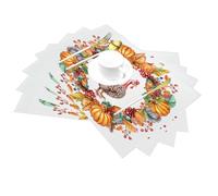 Thanksgiving Turkey Harvest Pumpkin Vinyl Placemats Set of 4 Heat Resistant Table Mats Washable Wipeable PVC Place Mat for Party Kitchen Dining Tables