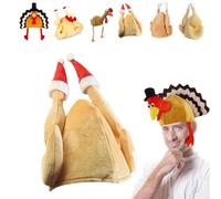 Thanksgiving Turkey Hat,Plush Christmas Turkey Hat,Thanksgiving Turkeys Costume Christmas Holiday Party Supplies Fun Hats