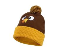 Thanksgiving Turkey Hats for Adults Funny Knitted Turkey Face Print Beanie Windproof Ear Skull Cap Thanksgiving Day Unisex Headwear Running Cap for Outdoors Skiing Yellow