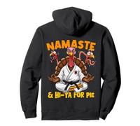 Thanksgiving Turkey Karate Funny Namaste Pie Humor Gift Pullover Hoodie