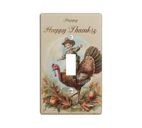 Thanksgiving Turkey Light Switch Cover Plates, Autumn Harvest Happy Thanks Wall Accents, Thermoplastic Wall Plates, Standard Size Single Toggle
