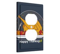 Thanksgiving Turkey Light Switch Cover Plates/Outlet Covers, Autumn Feast Decor, Dark Gray Kitchen Wall Plates, Insulated Wall Plates, Standard Size Single Duplex Outlet