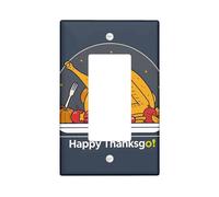 Thanksgiving Turkey Light Switch Cover Plates/Outlet Covers, Autumn Feast Decor, Dark Gray Kitchen Wall Plates, Insulated Wall Plates, Standard Size Single Rocker