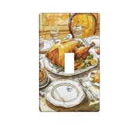 Thanksgiving Turkey Light Switch Cover Plates/Outlet Covers, Autumn Feast Decor for Wall Accents, Thermoplastic Wall Plates,Standard Size Single Toggle