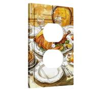 Thanksgiving Turkey Light Switch Cover Plates/Outlet Covers, Autumn Feast Decor for Wall Accents, Thermoplastic Wall Plates,Standard Size Single Duplex Outlet