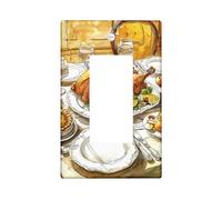 Thanksgiving Turkey Light Switch Cover Plates/Outlet Covers, Autumn Feast Decor for Wall Accents, Thermoplastic Wall Plates,Standard Size Single Rocker