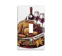 Thanksgiving Turkey Light Switch Cover Plates/Outlet Covers, Autumn Feast Design for Kitchen Decor, Thermoplastic Wall Plates,Standard Size Single Toggle