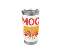 Thanksgiving Turkey Moo Cow Head Funny Fall Autumn Leaves Stainless Steel Insulated Tumbler