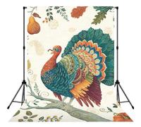 Thanksgiving Turkey Print Photo Studio Background 5x7ft Soft Photo Backdrop Curtain For Studio Content Creator Equipment