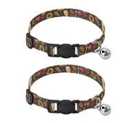Thanksgiving Turkey Pumpkin Sunflowers Pet Collar 2 Pack Collar for Kitten Adjustable 10.6 to 17.1 Inches