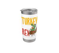 Thanksgiving Turkey Saurus T Rex Pilgrim Dinosaur Boys Kids Stainless Steel Insulated Tumbler
