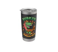 Thanksgiving Turkey Saurus T Rex Pilgrim Dinosaur Boys Kids Stainless Steel Insulated Tumbler