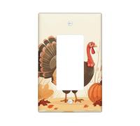 Thanksgiving Turkey Switch Cover Plates / Exit Covers Autumn Harvest Pumpkins for Wall Accents, Thermoplastic Wall Plates, Standard Size Single to