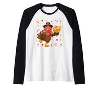 Thanksgiving Turkey Women Girl Leopard Print Autumn Fall Raglan Baseball Tee