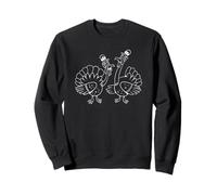 Thanksgiving Turkeys Pilgrim Hats Funny Holiday Sweatshirt