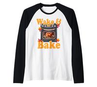Thanksgiving Wake and Bake Funny Turkey Feast Meal Dinner Raglan Baseball Tee