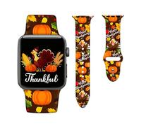 Thanksgiving Watch Band Compatible with Apple Watch Bands 38mm 40mm 41mm for Women Men, Christmas Gifts Adjustable Soft Silicone Sport Strap Replacement for iWatch SE Series 7 6 5 4 3 2 1