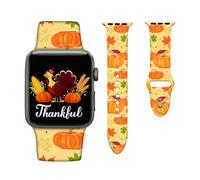 Thanksgiving Watch Band Compatible with Apple Watch Bands 38mm 40mm 41mm for Women Men, Christmas Gifts Adjustable Soft Silicone Sport Strap Replacement for iWatch SE Series 7 6 5 4 3 2 1