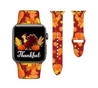 Thanksgiving Watch Band Compatible with Apple Watch Bands 38mm 40mm 41mm for Women Men, Christmas Gifts Adjustable Soft Silicone Sport Strap Replacement for iWatch SE Series 7 6 5 4 3 2 1