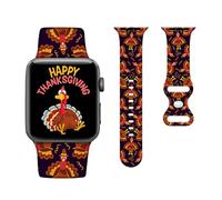 Thanksgiving Watch Bands Compatible with Apple Watch 38mm 40mm 41mm,Thanksgiving Gifts Breathable Soft Silicone Strap Smartwatch Replacement for watch SE & Series 8 7 6 5 4 3 2 1