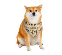 Thanksgiving with A Grateful Heart Pattern Dog Bandanas, Comfortable Cotton Triangle Bibs Scarfs for Dogs Or Cats, Cute Pet Kerchief for Small Medium Large Dogs-Medium