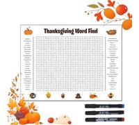 Thanksgiving Word Search Poster, 2026 New Jumbo Thanksgiving & Christmas Word Search Poster, Wall Size WordSearch PuzzlePoster, 36"X24" (Thanksgiving)