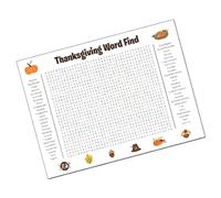 Thanksgiving Word Search Posters Wall Crossword Puzzle Game Fun Holiday Party Game Classroom Parties Favor Supplies Holiday Party Activity
