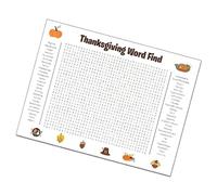 Thanksgiving Word Search Posters Wall Crossword Puzzle Game Fun Holiday Party Game Classroom Parties Favor Supplies Holiday Word Find Puzzle Poster