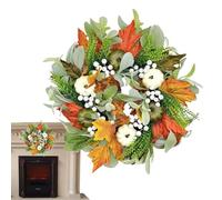 Thanksgiving Wreath, Autumn Door Garland - Harvest Garland for Door,Artificial Thanksgiving Autumn Garland for Indoor/Outdoor, Farmhouse, Front Door, D