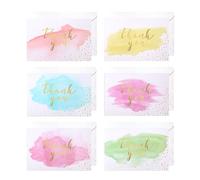 Thankyou Cards Pack Blank Card Gold Foil Watercolor Style Thank You Cards Teacher Thank You Cards 12 Pcs With Envelopes Little Thank You Cards For Wedding Birthdays Graduation Business