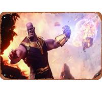 Thanos Avengers Infinity War Metal Tin Sign Retro Wall Decor for Home Gate Garden Bars Restaurants Cafes Office Store Pubs Club Sign Gift 12 X 8 INCH Plaque Tin Sign