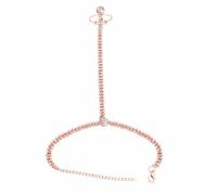 THANU'S CRAFT Rose Gold Ring Bracelet Diamond Stone HathPhool Slave Chain Hand Harness Thong Hath Finger Panja For Women.