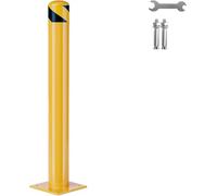 Thaookte 1 Pack Safety Bollard, 30 Inch Height Bollard Post with Installation Tools, 4.5 Inch Diameter Steel Pipe Safety Parking Post with Anchor Bolts, Perfect for Traffic-Sensitive Area, Yellow