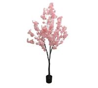 Thaookte 180cm/5.9FT Cherry Blossom Tree Artificial, Realistic Fake Pink Blooming Flower Tree with Nursery Pot, Decorative Faux Floral Potted Plant for Garden Office Home Wedding Hotel