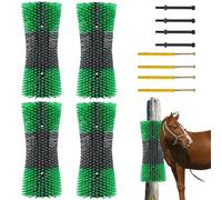 Thaookte 4 Pcs Livestock Scratch Brushes, Full Massage Grooming Brush, Emotionally Soothing, Relieves Itching on Back of Livestock Brushes for Horse, Cattle, Sheep, Pig, Green