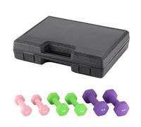 Thaookte Non-Slip Anti-Roll Hex Dumbbell Set with Storage Box and Rack - Neoprene Coated Pairs (1, 2, 3 Lbs), Plastic, Steel, and Adjustable Dumbbells