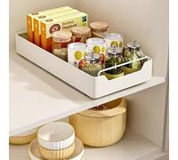 Thaookte Pull Out Cabinet Organiser, Expandable Slide Out Drawers for Kitchen Cabinets, No Punch Sliding Drawer, Pull Out Kitchen Storage Drawers, Kitchen Cupboard Organiser, 20W x 43D x 7 H CM,White