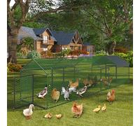 Thaookte Walk in Chicken Run Chicken, 160" x40" x40" Large Chicken Coop with 4 Door, Galvanised Hen Poultry House Cage with Water Resistant & Sun-protective Cover for Hens Ducks Rabbits Dogs, Black