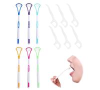 Thapncow 12 Pack 2-in-1 Tongue Cleaner for Adults and Children, BPA Free Scraper, Effectively Eliminate Bad Breath Soft, Tongue Brush and Tongue Brush for Oral Hygiene