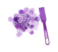 Thapncow Magnetic Bingo Stick, Bingo Chips Set Magnetic Stick, with 100 Bingo Chips, Science STEM Kit, Learning Accessories, Family Game, Night Lotto Tokens (Purple)