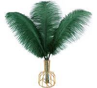 THARAHT 12pcs Blackish Green Ostrich Feathers Natural Bulk 12-14Inch 30cm-35cm for Wedding Party Centerpieces Easter Gatsby and Home Decorate Ostrich Feather