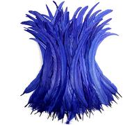 THARAHT 20PCS Rooster Coque Tail Feathers Bulk Natural 12-14Inch 40-45cm for Crafting Wedding Fly Tying Feather Party Performances DIY Decoration Rooster Tail Feather,Blue