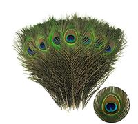 THARAHT 24pcs Peacock Feather Natural in Bulk 10-12 inch 25-30cm for Vase Craft Vase Wedding Home Party Christmas Day Decoration Peacock Feathers