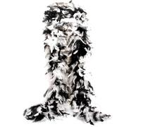 THARAHT White mix Black Chandelle Turkey Feather Boa 2 Yards 100g for DIY Craft Home Dancing Wedding Party Halloween Costume Decoration Feather Boa