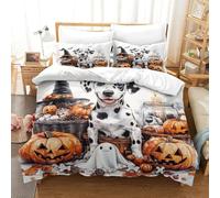 TharEau DALMATIAN 3D Printed Duvet Cover Set Animals Quilt Cover 2 Pillowcases Comforter Cover Soft Microfiber with Zipper Closure 3 Pcs for Adults Kids Single(140x200cm)