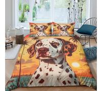 TharEau DALMATIAN 3D Printed Duvet Cover Set Animals Quilt Cover with 2 Pillow Cases Bedding Set Soft Microfiber with Zipper Closure 3 Pcs for Adults Kids King(220x240cm)