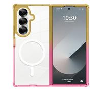 tharlet Designed for Samsung Galaxy Z Fold 7 Case [Compatible with MagSafe] [Crystal Clear Anti-Yellowing] Slim Fit Women Girls Soft TPU & Hard PC Back Cover for Galaxy Z Fold 7, Yellow Hot Pink